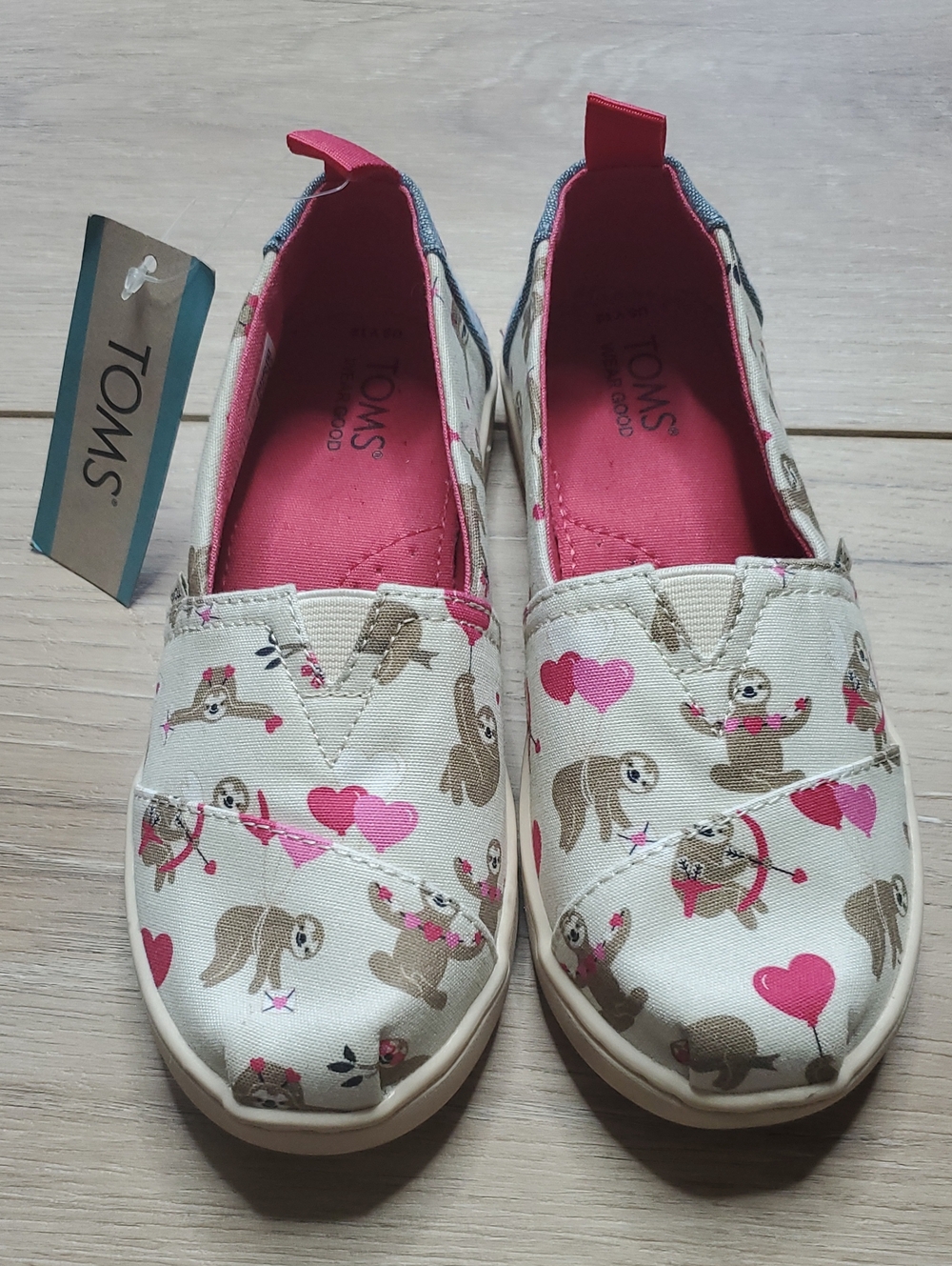 TOMS Kids Youth Alpargata Valentines Day Sloths Kids Shoes